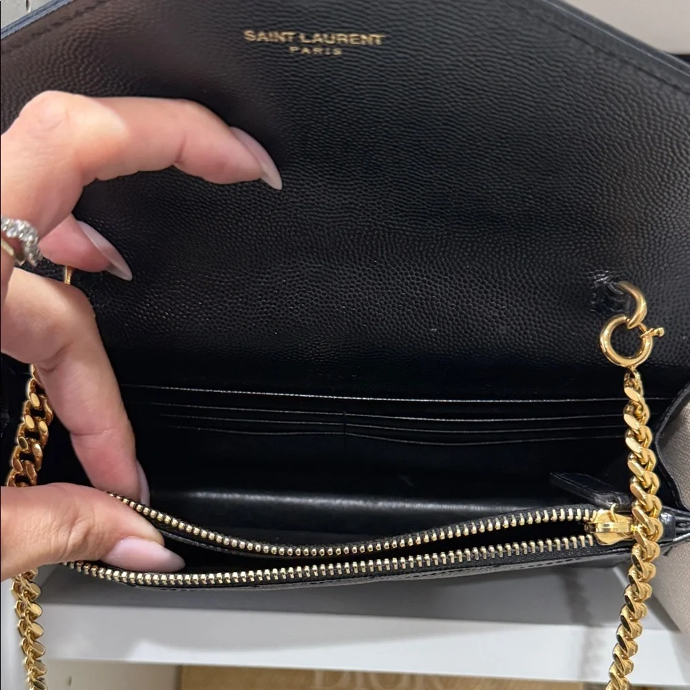 Yves Saint Laurent Black Chevron Clutch - Picture 4 of 5